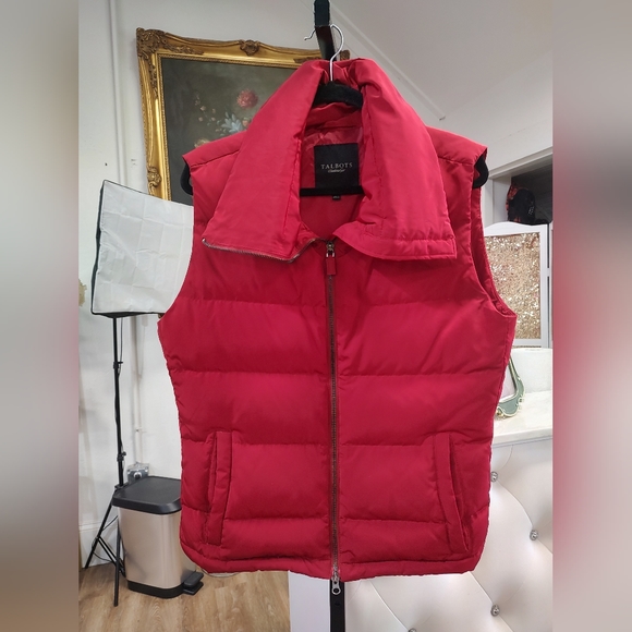 COPY - Talbot's Red Down Vest Medium - Picture 2 of 12